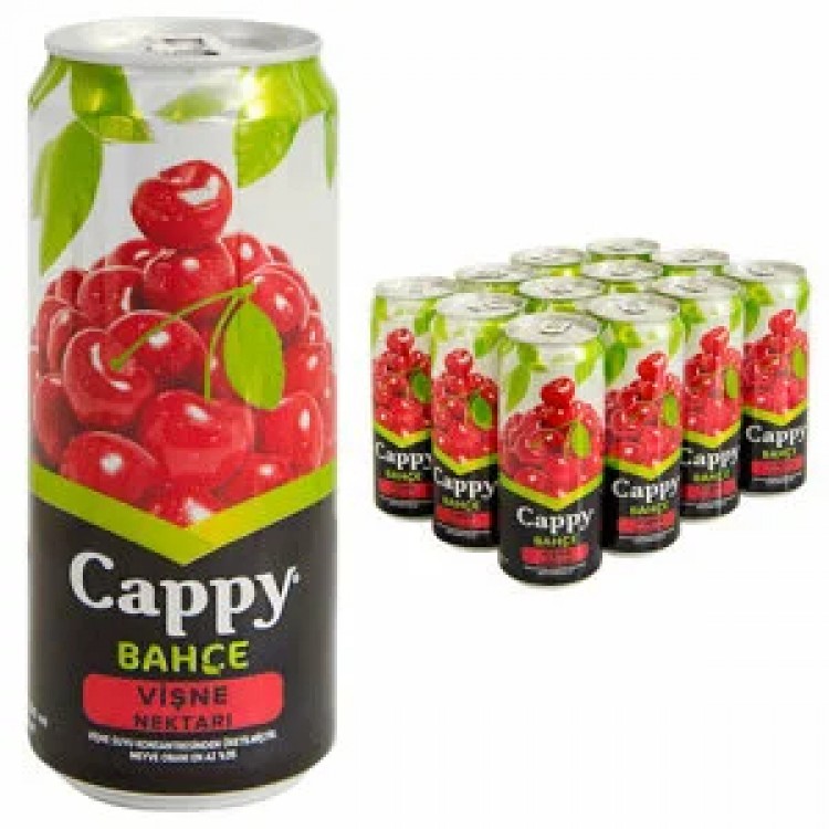Cappy Meyve Suyu Vişne Teneke Kutu 330 ml 12'li Paket