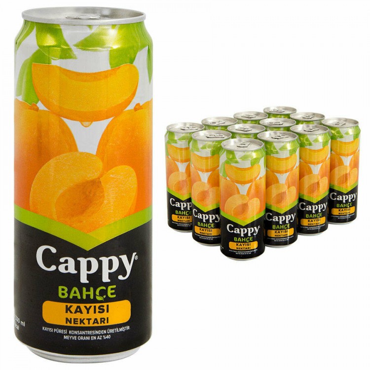 Cappy Meyve Suyu Kayısı Teneke Kutu 330 ml 12'li Paket